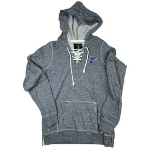 St. Louis Blues Antigua Hockey Hoodie Size Small‎ Gray Lace Up
